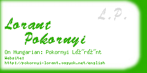 lorant pokornyi business card